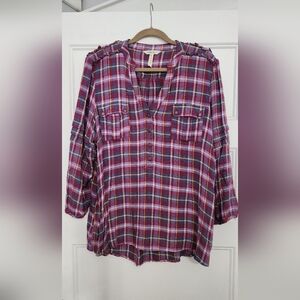 Matilda Jane plaid blouse size XXL